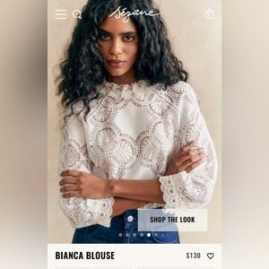 Sezane Bianca Blouse Ecru FR38 US6
